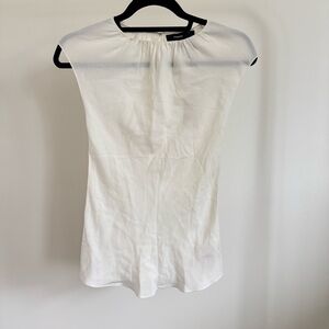 Theory Cream Cap Sleeve Silk Top
